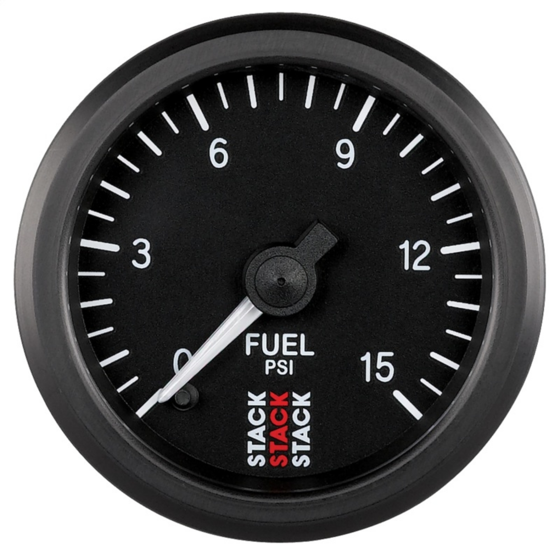 Picture of Autometer Stack 52mm 0-15 PSI 1-8in NPTF Male Pro Stepper Motor Fuel Pressure Gauge - Black
