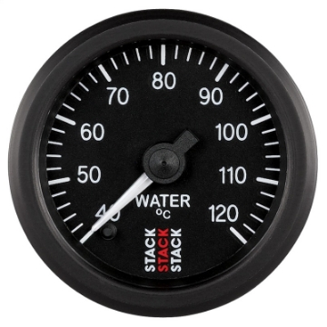 Picture of Autometer Stack 52mm 40-120 Deg C 1-8in NPTF Male Pro Stepper Motor Water Temp Gauge - Black