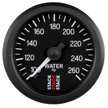 Picture of Autometer Stack 52mm 100-260 Deg F 1-8in NPTF Male Pro Stepper Motor Water Temp Gauge - Black