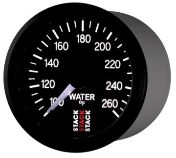Picture of Autometer Stack 52mm 100-260 Deg F 1-8in NPTF Male Pro Stepper Motor Water Temp Gauge - Black