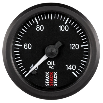 Picture of Autometer Stack 52mm 40-140 Deg C 1-8in NPTF Male Pro Stepper Motor Oil Temp Gauge - Black