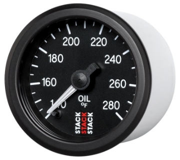 Picture of Autometer Stack 52mm 140-280 Deg F 1-8in NPTF Male Pro Stepper Motor Oil Temp Gauge - Black