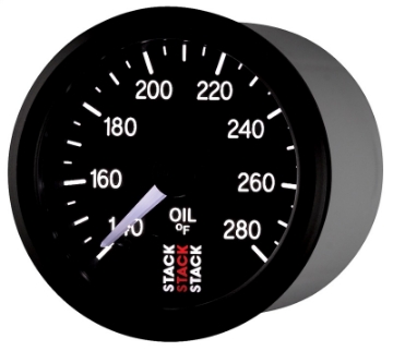 Picture of Autometer Stack 52mm 140-280 Deg F 1-8in NPTF Male Pro Stepper Motor Oil Temp Gauge - Black