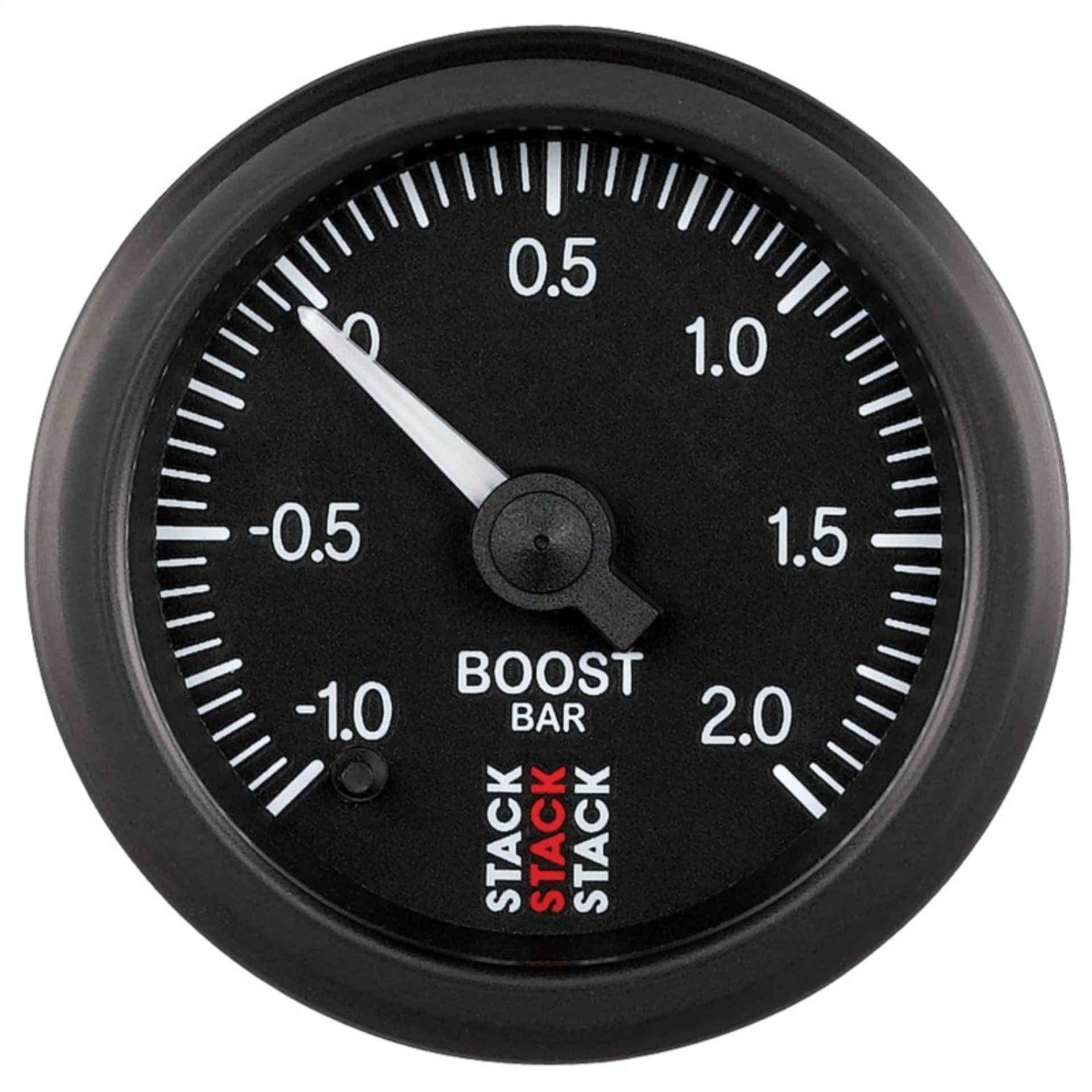 Picture of Autometer Stack 52mm -1 to +2 Bar Incl T-Fitting Pro Stepper Motor Boost Pressure Gauge - Black