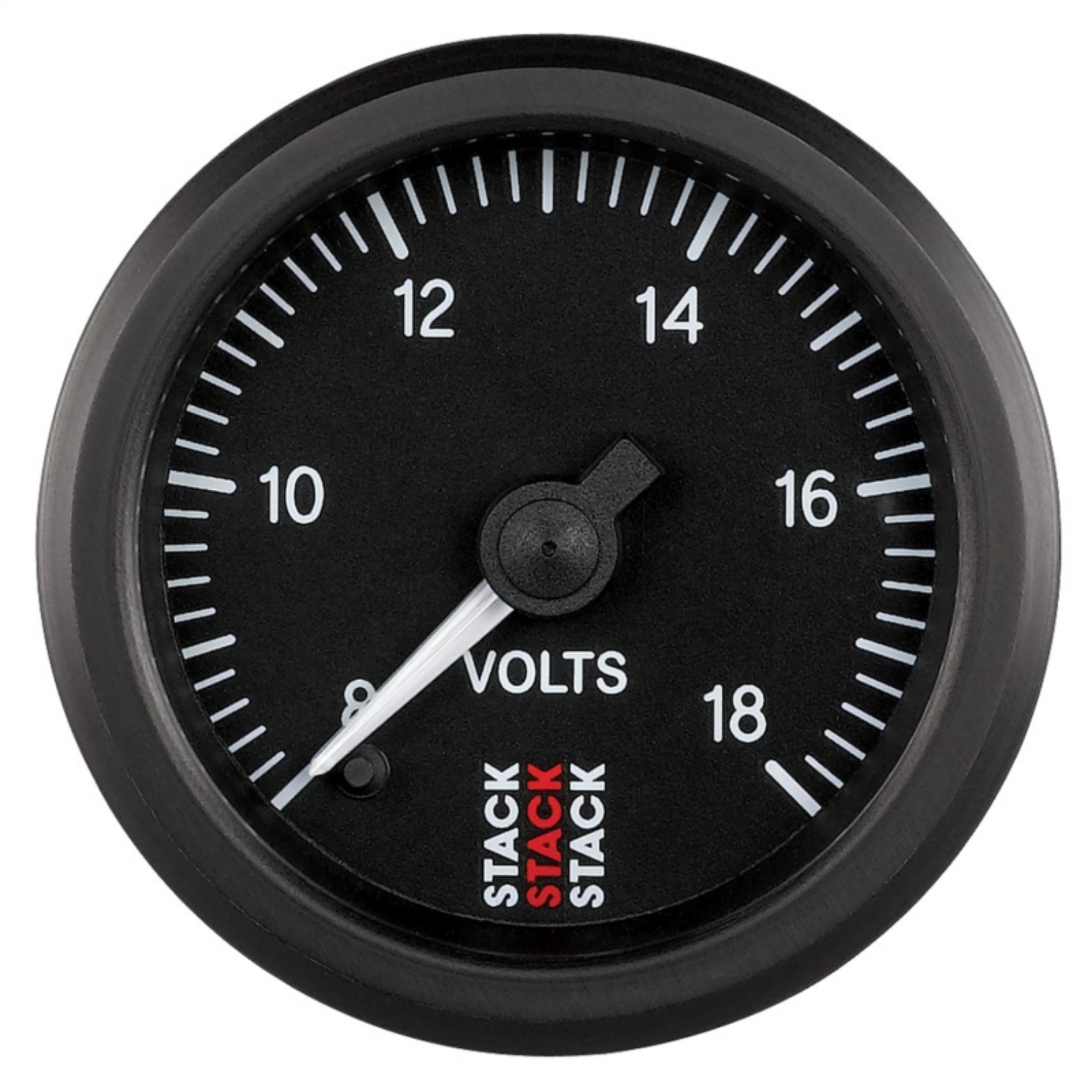 Picture of Autometer Stack 52mm 8-18V Pro Stepper Motor Battery Voltage Gauge - Black