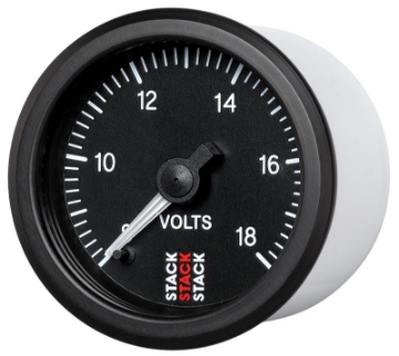 Picture of Autometer Stack 52mm 8-18V Pro Stepper Motor Battery Voltage Gauge - Black