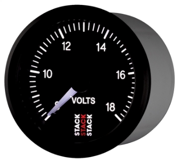 Picture of Autometer Stack 52mm 8-18V Pro Stepper Motor Battery Voltage Gauge - Black