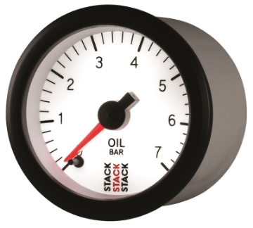 Picture of Autometer Stack 52mm 0-7 Bar M10 Male Pro Stepper Motor Oil Pressure Gauge - White