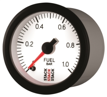 Picture of Autometer Stack 52mm 0-1 Bar M10 Male Pro Stepper Motor Fuel Pressure Gauge - White