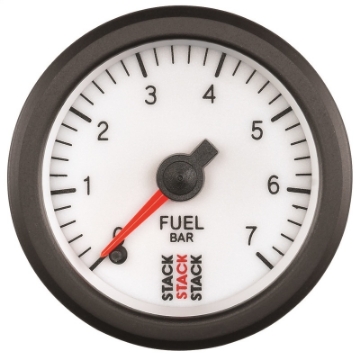 Picture of Autometer Stack 52mm 0-7 Bar M10 Male Pro Stepper Motor Fuel Pressure Gauge - White