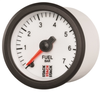 Picture of Autometer Stack 52mm 0-7 Bar M10 Male Pro Stepper Motor Fuel Pressure Gauge - White