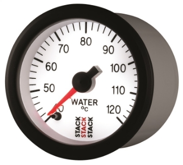 Picture of Autometer Stack 52mm 40-120 Deg C 1-8in NPTF Male Pro Stepper Motor Water Temp Gauge - White