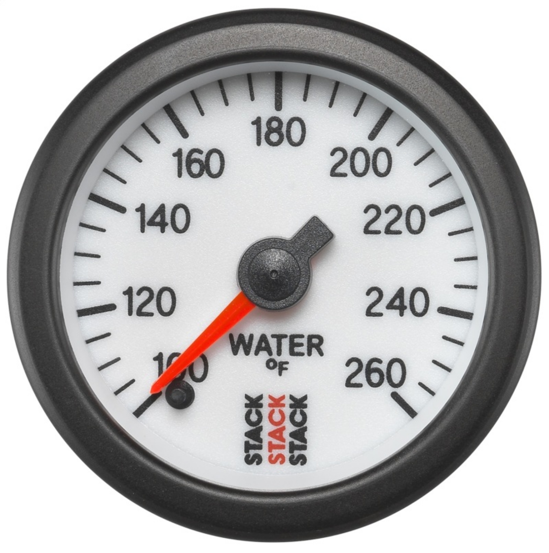 Picture of Autometer Stack 52mm 100-260 Deg F 1-8in NPTF Male Pro Stepper Motor Water Temp Gauge - White
