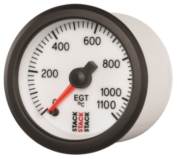 Picture of Autometer Stack 52mm 0-1100 Deg C Pro Stepper Motor Exhaust Gas Temp Gauge - White