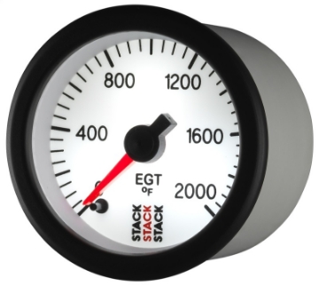 Picture of Autometer Stack 52mm 0-2000 Deg F Pro Stepper Motor Exhaust Gas Temp Gauge - White