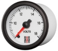 Picture of Autometer Stack 52mm 8-18V Pro Stepper Motor Battery Voltage Gauge - White