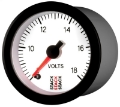 Picture of Autometer Stack 52mm 8-18V Pro Stepper Motor Battery Voltage Gauge - White