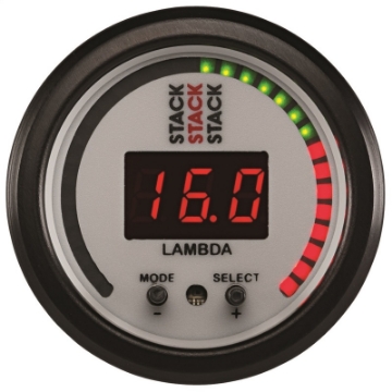 Picture of Autometer Stack 52mm Pro-Control Wideband Air-Fuel Ratio Lambda Gauge - White