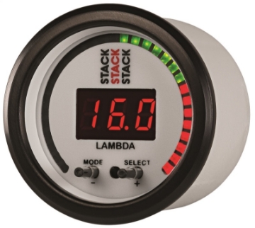 Picture of Autometer Stack 52mm Pro-Control Wideband Air-Fuel Ratio Lambda Gauge - White