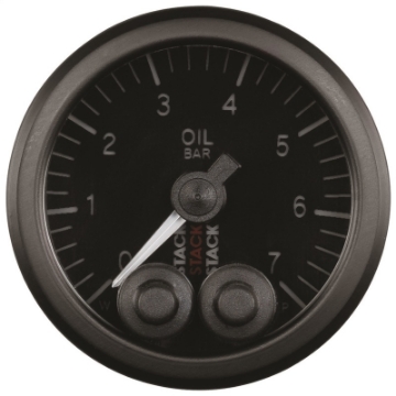 Picture of Autometer Stack 52mm 0-7 Bar M10 Male Pro-Control Oil Pressure Gauge - Black