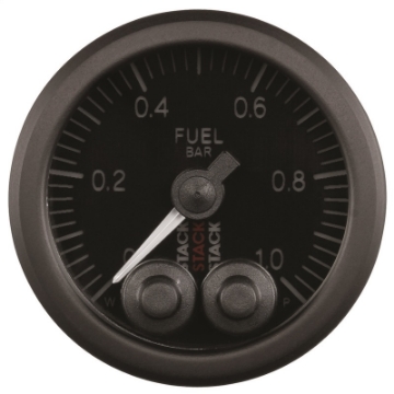 Picture of Autometer Stack 52mm 0-1 Bar M10 Male Pro-Control Fuel Pressure Gauge - Black