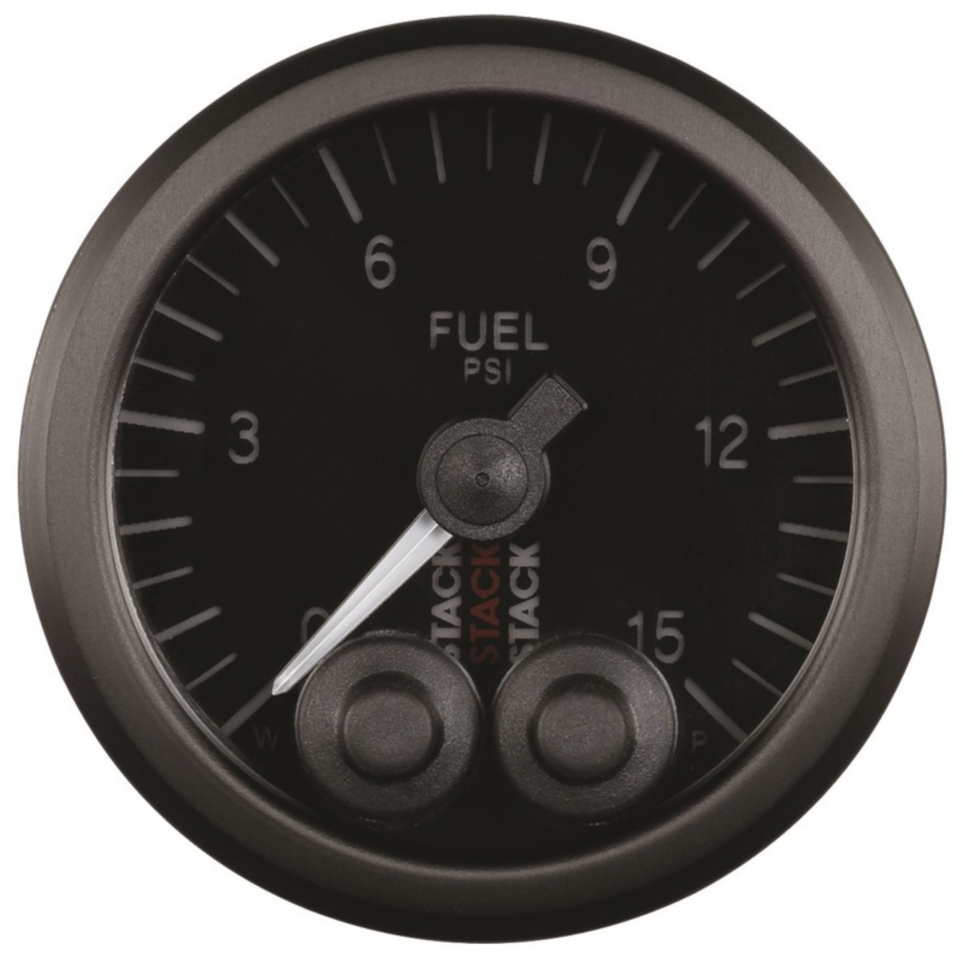 Picture of Autometer Stack 52mm 0-15 PSI 1-8in NPTF Male Pro-Control Fuel Pressure Gauge - Black