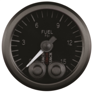 Picture of Autometer Stack 52mm 0-15 PSI 1-8in NPTF Male Pro-Control Fuel Pressure Gauge - Black