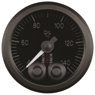 Picture of Autometer Stack 52mm 40-140 Deg C 1-8in NPTF Male Pro-Control Oil Temp Gauge - Black