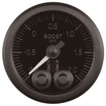 Picture of Autometer Stack 52mm -1 to +2 Bar Incl T-Fitting Pro-Control Boost Pressure Gauge - Black