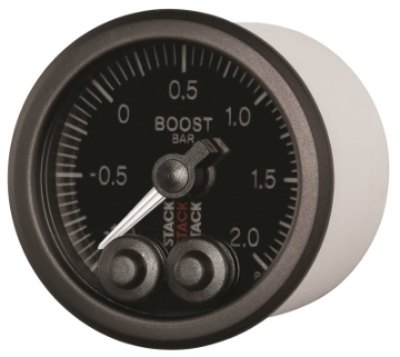Picture of Autometer Stack 52mm -1 to +2 Bar Incl T-Fitting Pro-Control Boost Pressure Gauge - Black