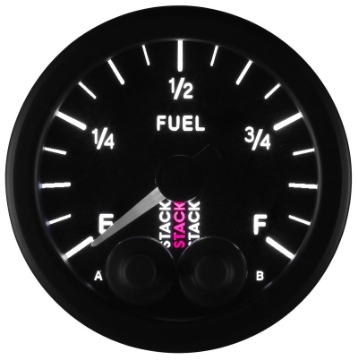 Picture of Autometer Stack 52mm 0-280 Ohm Programmable Pro-Control Fuel Level Gauge - Black