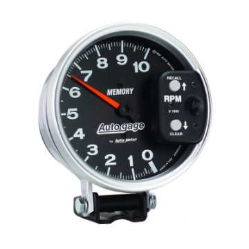 Picture of Autometer 5 inch 10,000 RPM w- Peak Memory Pedestal Tachometer Auto Gauge - Black