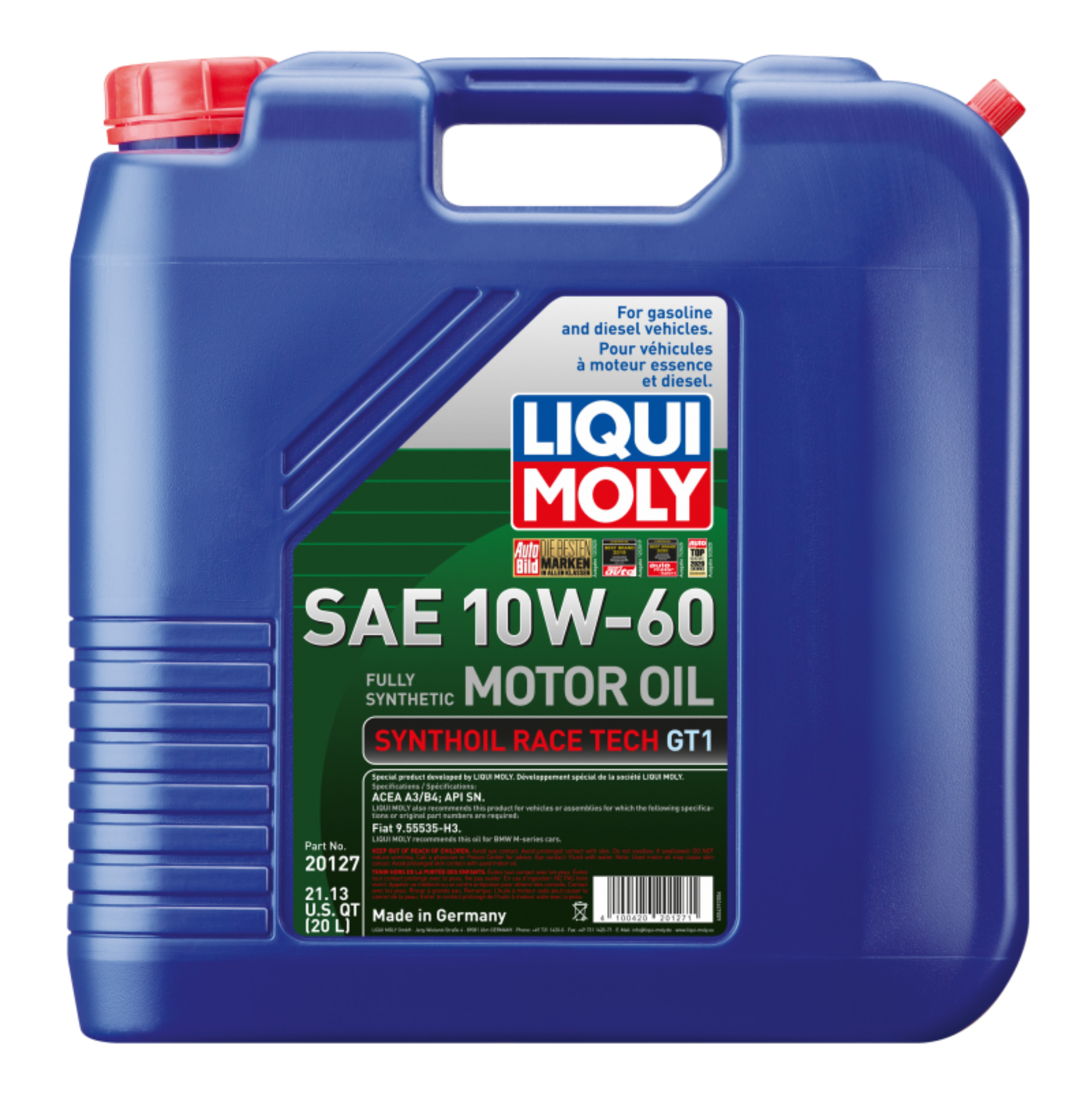 Picture of LIQUI MOLY 20L Synthoil Race Tech GT1 Motor Oil SAE 10W60