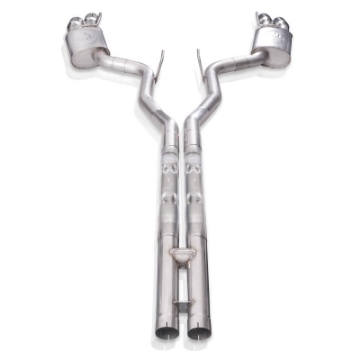 Picture of Stainless Works 18+ Ford Mustang GT 3in Legend 304SS Catback w- H-Pipe Quad Polished Tips No Valve