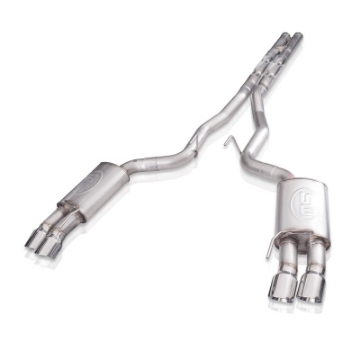 Picture of Stainless Works 18+ Ford Mustang GT 3in Legend 304SS Catback w- H-Pipe Quad Polished Tips No Valve