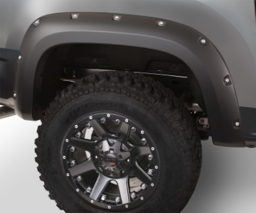 Picture of Bushwacker 19-22 GMC Sierra 1500 Pocket Style Flares 2pc- Rear - Black