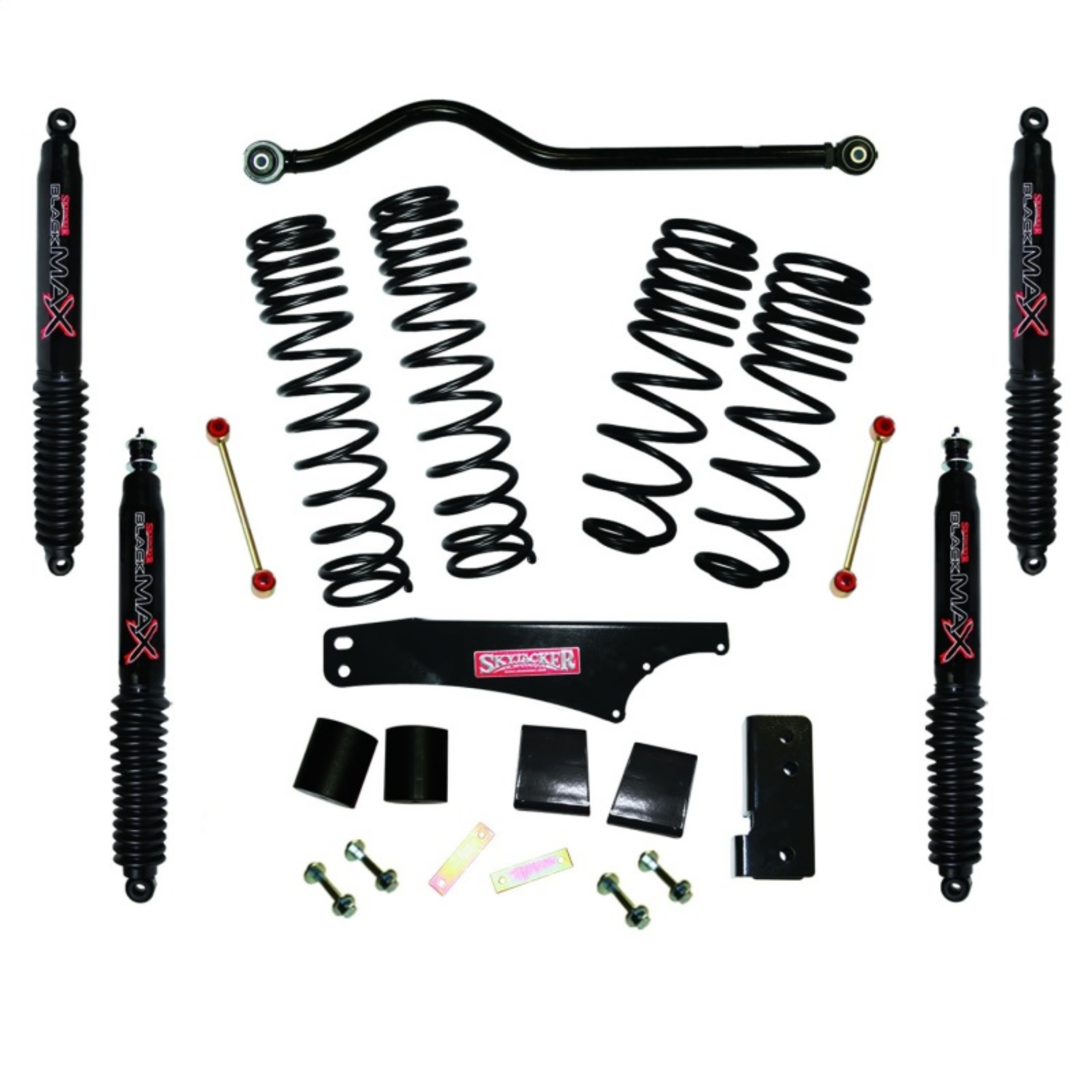 Picture of Skyjacker 2007-2018 Jeep Wrangler JK 2 Door 4WD Long Travel 3-5in-4in Lift Kit w-Black Max Shocks