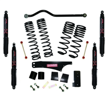 Picture of Skyjacker 2007-2018 Jeep Wrangler JK 2 Door 4WD Long Travel 3-5in-4in Lift Kit w-Black Max Shocks