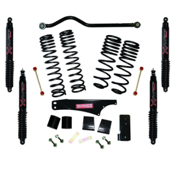 Picture of Skyjacker 2007-2018 Jeep Wrangler JK 2 Door 4WD Long Travel 3-5in-4in Lift Kit w-Black Max Shocks