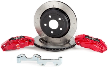 Picture of Alcon 2007+ Jeep JK-JL 330x22mm Rotors 4-Piston Calipers Rear Brake Kit Includes Brake Lines - Red