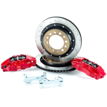 Picture of Alcon 2007+ Jeep JK w- 5x5-5in Hub 355x22mm Rotor 4-Piston Calipers Rear Brake Upgrade Kit - Red