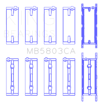 Picture of King Engine Bearings BMW S65B40A Size +0-25mm Crankshaft Main Bearing  Set of 5 