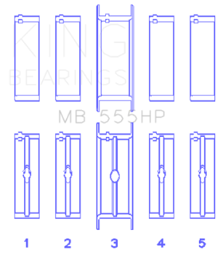 Picture of King Engine Bearings Chrysler 350 - 361 - 383 - 403 Performance Main Bearing set