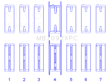 Picture of King Engine Bearings Nissan RB26DETT 24V Coated Performance Main Bearing Set - Size STD