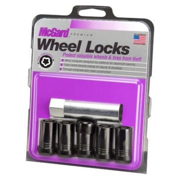 Picture of McGard Wheel Lock Nut Set - 5pk- Cone Seat Tuner M14X1-5 - 22mm Hex - 1-648in OAL - Black