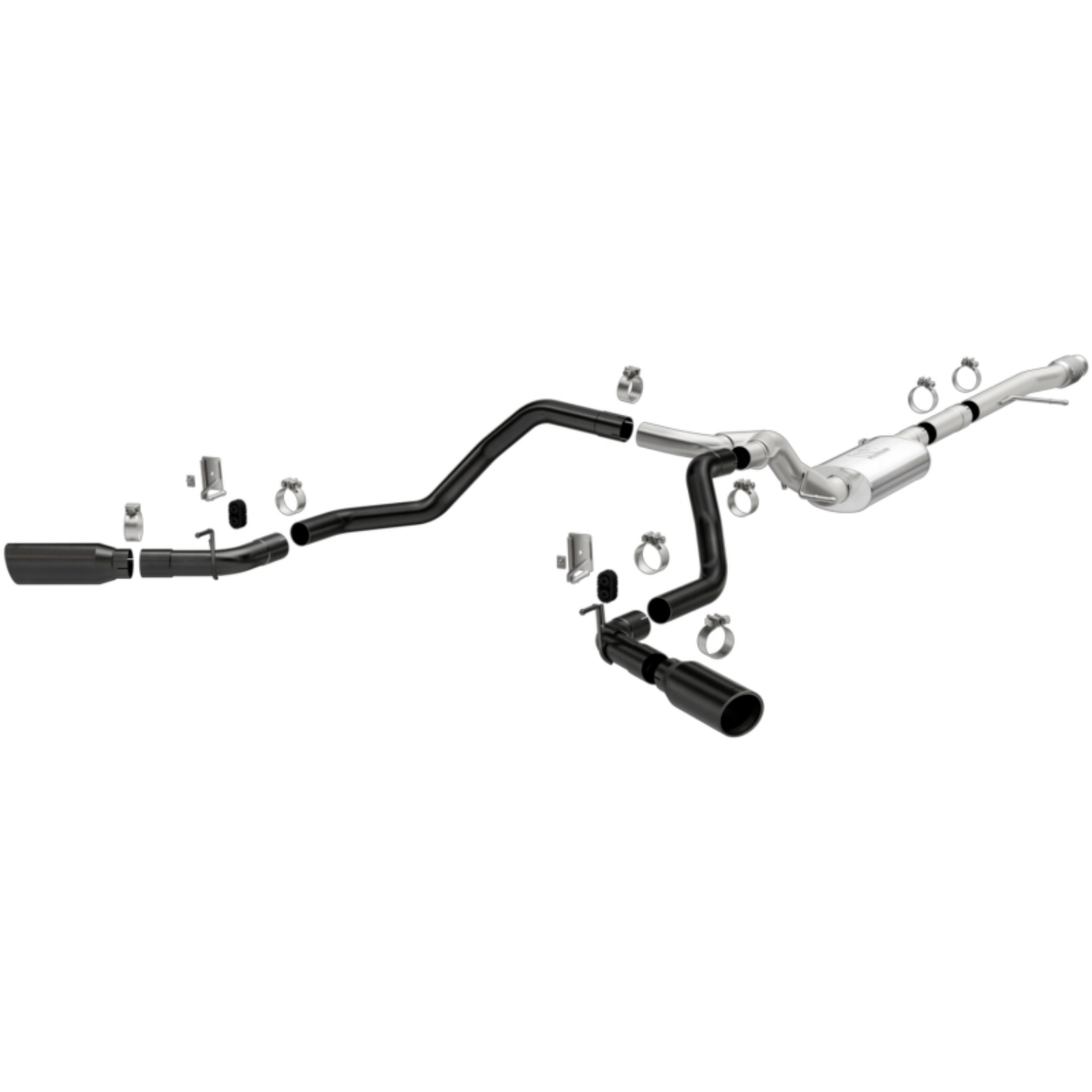 Picture of MagnaFlow 2019 Chevy Silverado 1500 V8 5-3L Street Series Dual Split Exit Exhaust w- Black Tips