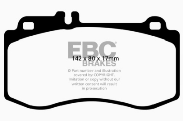 Picture of EBC 2015+ Mercedes-Benz CLS400 w-Brembo Front Calipers Greenstuff Front Brake Pads