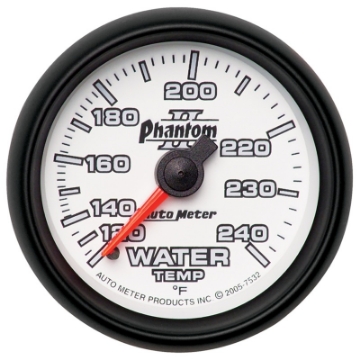 Picture of Autometer Phantom II 2-1-16in 120-240 Degree F Mechanical Water Temp Gauge