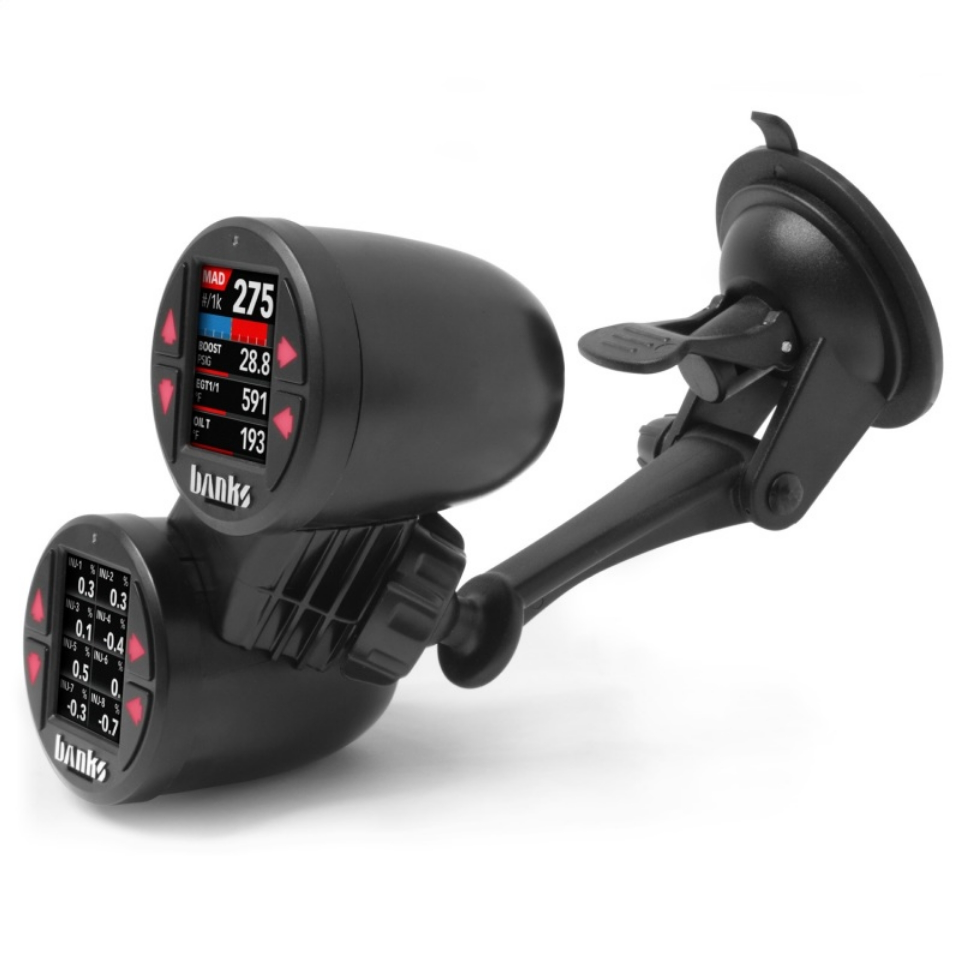 Picture of Banks Power Dual Gauge Pod Suction Mount For iDash 1-8 And 52mm Gauges