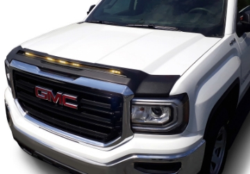 Picture of AVS 2014-2018 GMC Sierra 1500 Aeroskin Low Profile Hood Shield w- Lights - Black